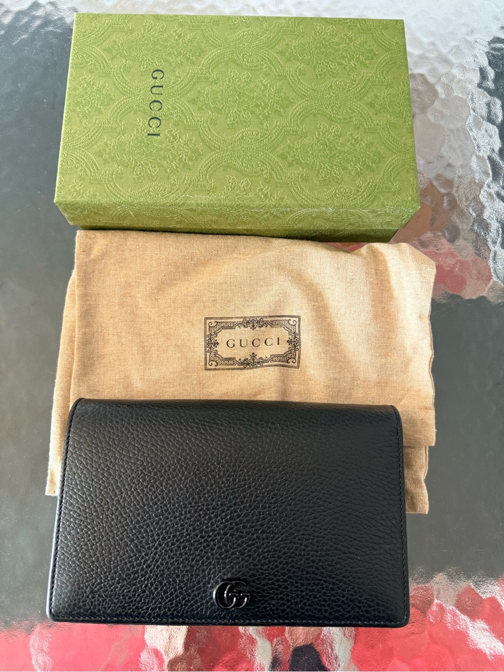 Gucci Marmont Wallet on a Chain Bag! Complete with duster and box.